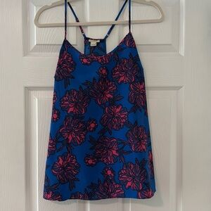 J. Crew cami, blue and pink, size 6